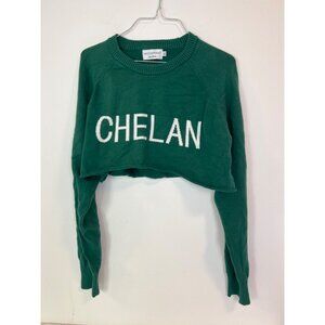 Moonpenny Lake Chelan Emerald Green Crop Top Sweater XL